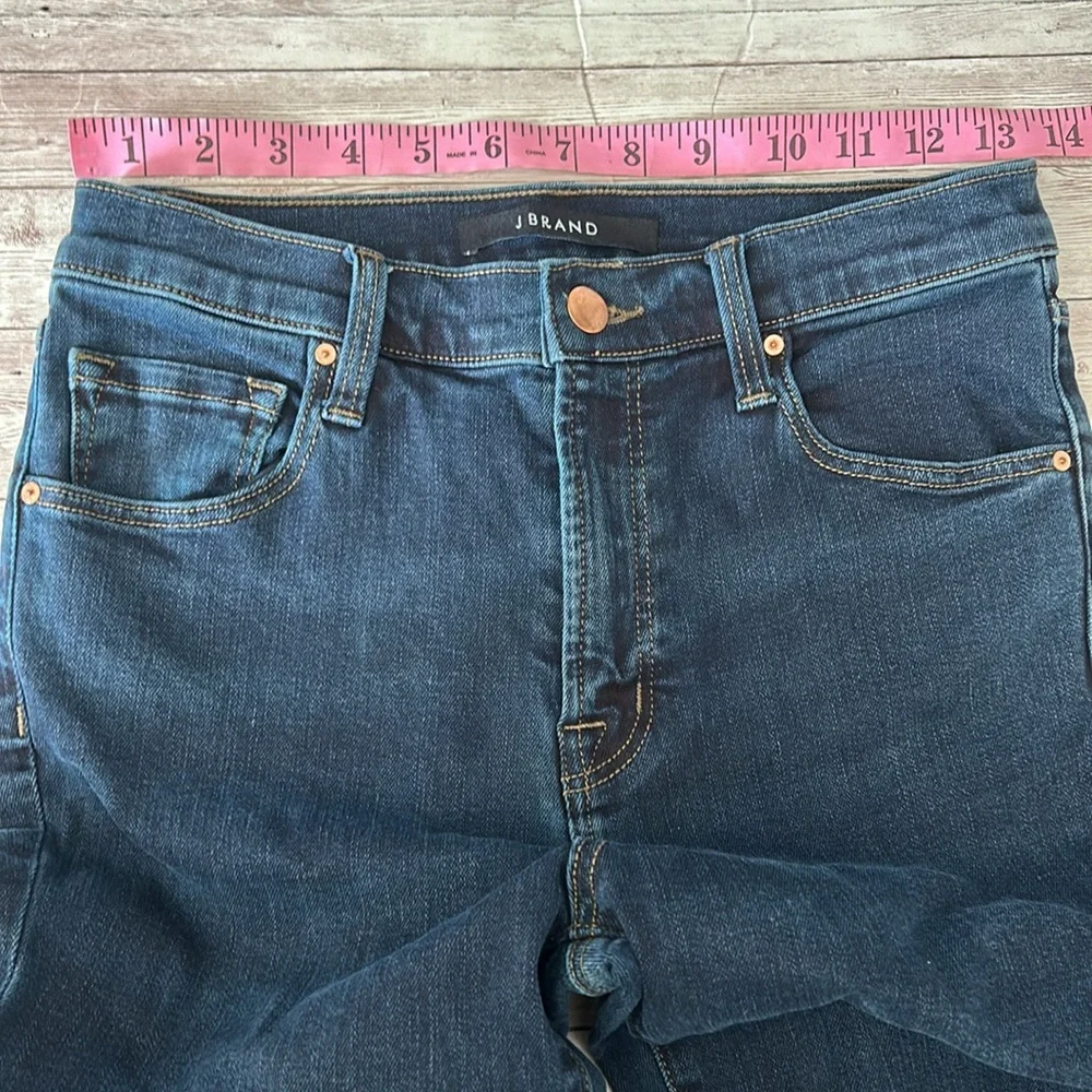 J Brand Dark Wash High Rise Raw Hem Skinny Jeans - Picture 6 of 10